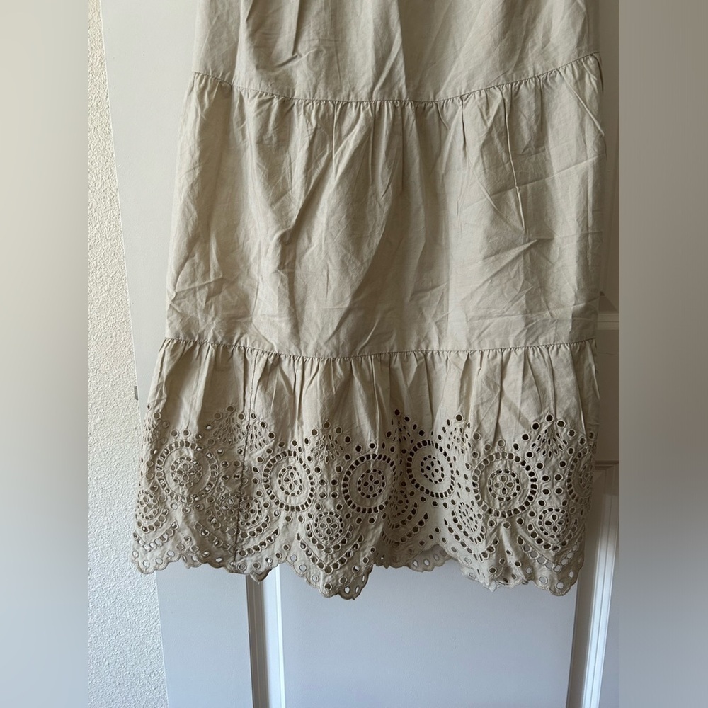 GAP 100% Cotton Beige One-Shoulder Midi Dress Size 4 - Picture 11 of 12